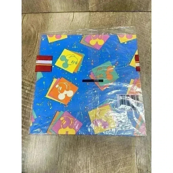 Lot Of 2 Vintage Disney Mickey Mouse Gift Wrap Wrapping Paper 6 Sheets Total - Picture 3 of 6